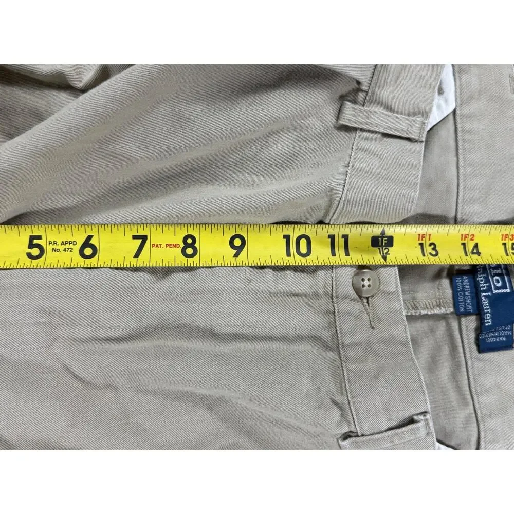 VINTAGE Polo Ralph Lauren Shorts Mens 40x6 Tan Chino Andrew Short Cotton Beach